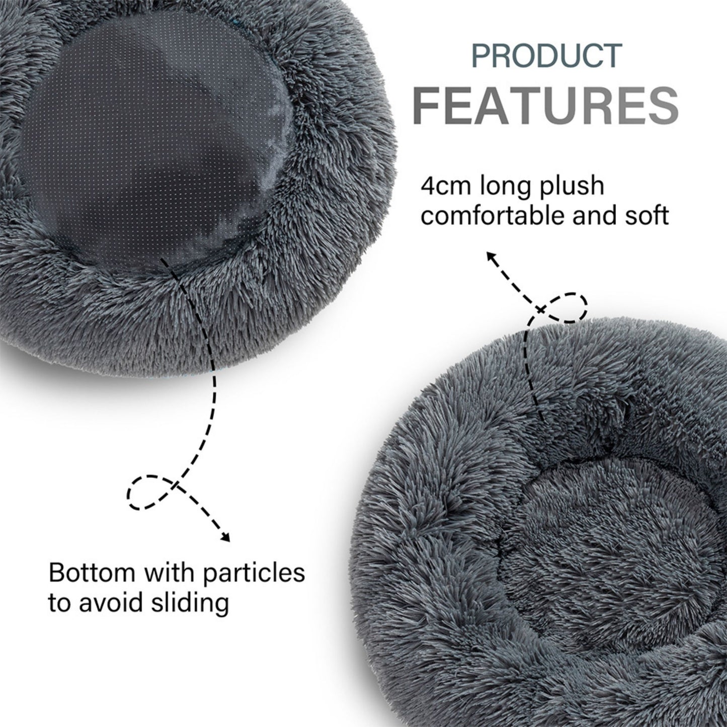 Fluffy CozyPaws Dog Bed – Plush, Warm, and Calming!